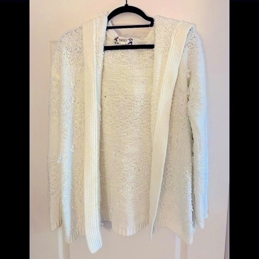 Pink Rose Hooded Cardigan Sweater